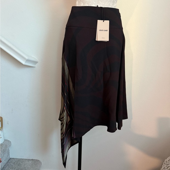 Roberto Cavalli zebra print asymmetric skirt animal print silk It. 42 US medium - Picture 2 of 5